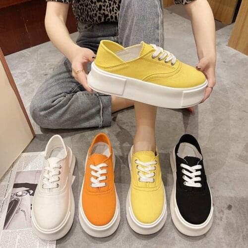 High Heels Ladies Casual Shoes Spring Fashion Lace-Up Womens Shoes British Style Women Sneakers Autumn Platform Shoes sed3