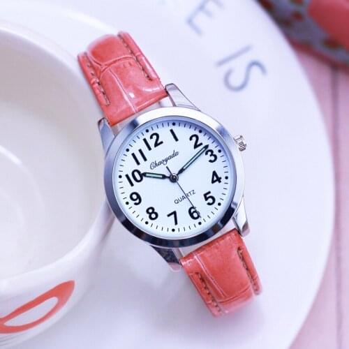 2018 women ladies simple fashion litchi grain leather quartz smal bracelet watches students girls luminous hand for exzam test