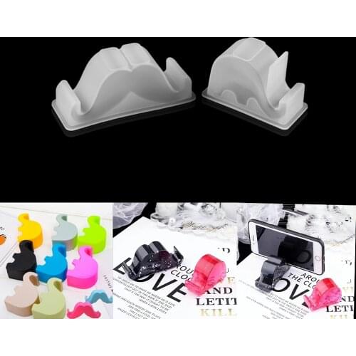 1Pcs Cellphone Bracket Holder Silicone Mold Beard Elephant Shape Epoxy Resin Phone Holder Mould for DIY Craft Decora Making Tool