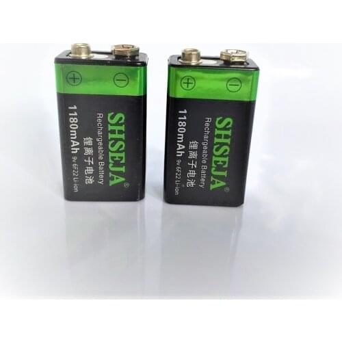 2PCS 9v battery 1180mAh Li-ion 9 V Rechargeable Batteries rechargeable battery