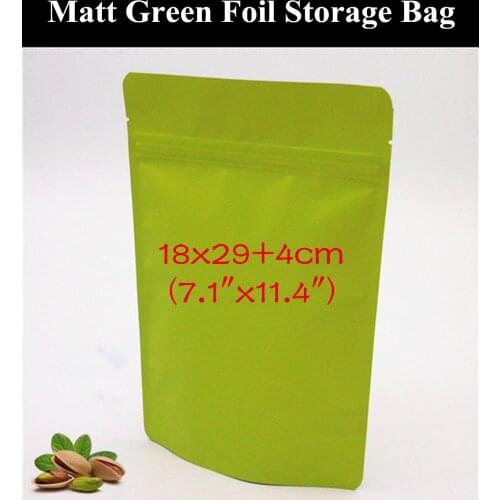 2018 Rangement 50pcs 18x29+4cm (7.1"x11.4") 280micron Matte Aluminum Foil Zipper Bag Resealable Greaseproof Zip Packaging Pouch