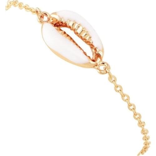 3PCS Bohemian Fashion gold white Chain Shell Bracelet Women Simple Charm Bracelet femme Jewelry Friends Gift pulsera mujer