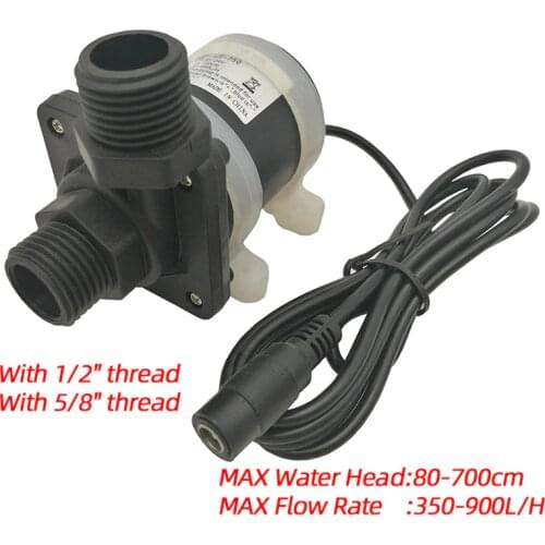 350-900L/H 1/2 5/8 750B 750D DC Submersible circulation Water Pump, Micro Submersible Brushless Water Pump for Aquarium