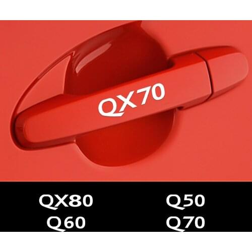 4PCS Car Wiper Door Handle Rearview Mirror PVC Stickers For INFINITI Q30 Q50 Q60 QX30 QX50 QX60 QX70 QX80 IPL Accessories