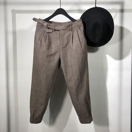 Owen Seak Men Casual Cargo Harem Pants High Street Wear Hip Hop Ankle Length Mens Clothing Sweatpants Autumn Black Pants