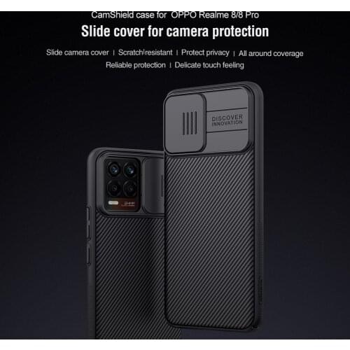 Realme 8 Case Cover NILLKIN Slide Protect Cover Lens Protection Camshield Phone Back Cases For Realme 8 Pro