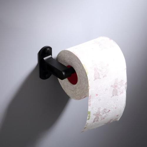 Black Wall Mount Toilet Paper Holder Aluminum Alloy Bathroom kitchen roll paper Accessory tissue towel accessories rack holders