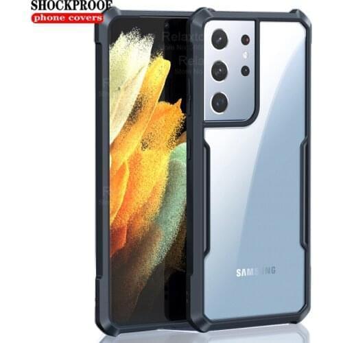 For Samsung Galaxy S21 Ultra,Shockproof Phone Cover Transparent Airbags Protective for Samsung S21 + S 21 Plus Case