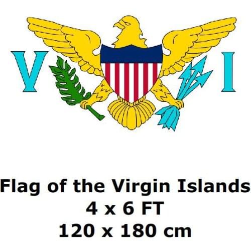 Virgin Islands Flag 4X6FT Polyester US USA American United States Flags and Banners For Home Decoration