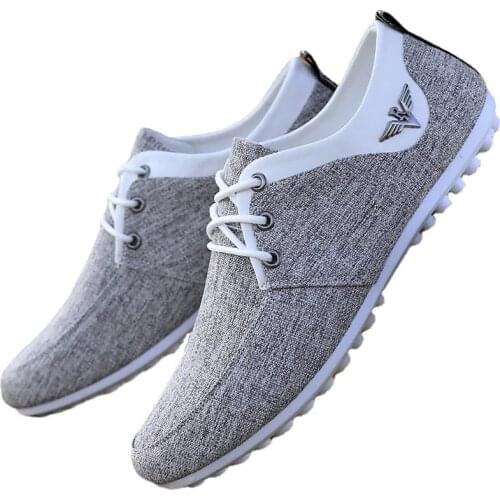 Loafers Walking Men Shoes Men Casual Shoes 2021 Spring Lace-up Hot Sale Sweat-Absorbant Breathable New Casual Canvas Sneakers