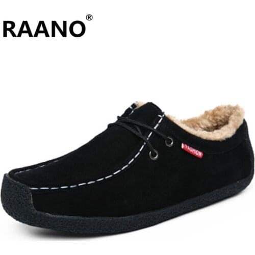Big Size 39-47 48 49 50 Winter Suede Leather Men Shoes Classic Oxford Casual Sneakers Male Plush Warm Cotton Shoes Footwear