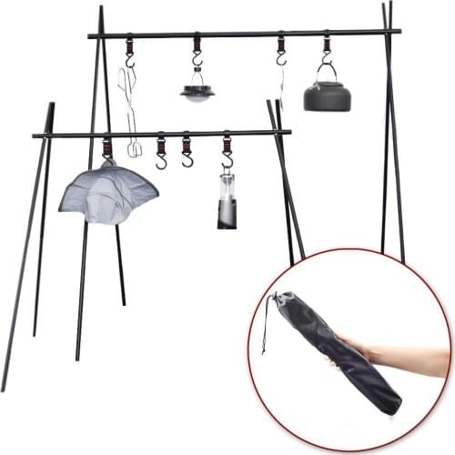 Outdoor Camping Equipment Sundries Clothes Drying Barbecue Triangle Folding Support Frame Utensils Edc Survival Tool Bushcraft
