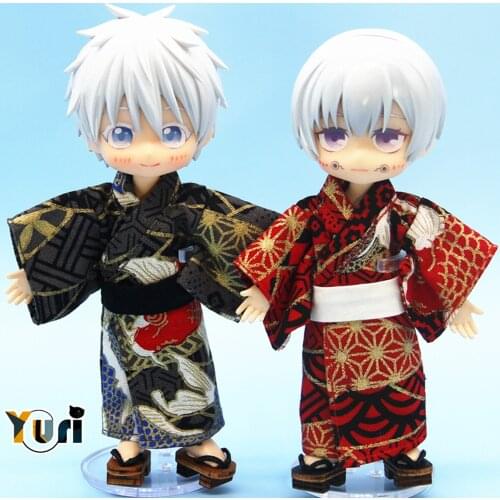Doll Ues Clothing Jujutsu Kaisen Gojo Satoru Inumaki Toge OB11 1/12 BJD Kimono Suit Clothes Cosplay Costume Gift C