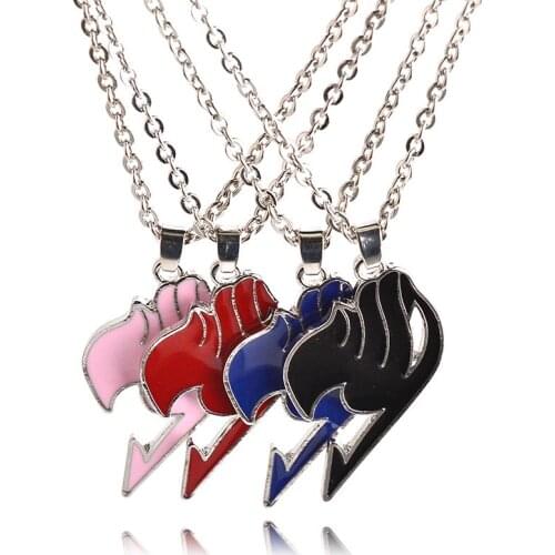 Mixed Color Fairy Tail Pendants Necklaces Anime Cosplay Necklace Women Men Metal Leave Couple Choker Jewelry For Christmas Gifts