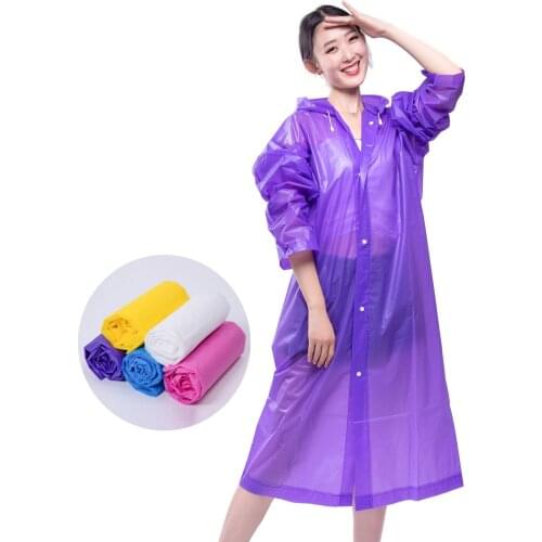 EVA Rain Poncho Waterproof Raincoats Jacket for Women Adults Trench Coat Rain Gear Rainwear