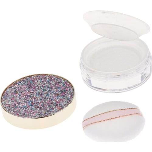 Portable Makeup Mineral Face Powder Case Women DIY Blush Glitters Box Jar