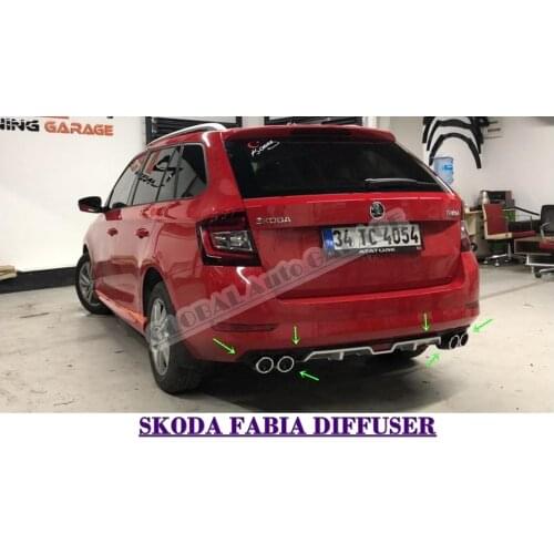 For Skoda Fabia Diffuser 2007-2020 Rear Bumper Extension Attachment Car Styling Auto Universal Spilitter Accessory Ornament