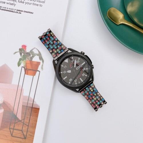 22mm Diamond Watch Band For Galaxy Watch 3 45mm/Galaxy Watch 46mm/Gear S3 Classic/Gear S3 Frontier Strap For Huawei Watch GT 2e