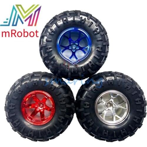 60x130mm Rubber Tire Wheel Nylon Wheel Hub for 2WD/4WD RC Robot Car Chassis Parts Free Screw