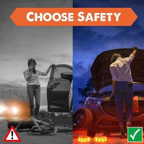 LED Road Flares Warning Lights Car Broke Emergency Light Riding Fog Day Safety Red Light Beam Flashing SOS Lamp AAA Power