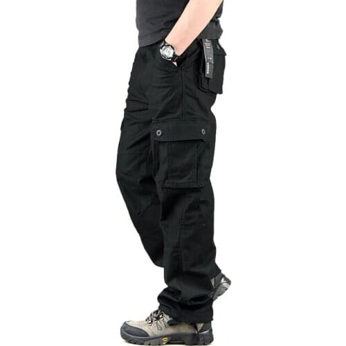 High Quality Mens Cargo Pants Mens Casual Cotton Multi Pocket Military Pant Overall Plus size 29- 44 Men Outdoors Long Trousers