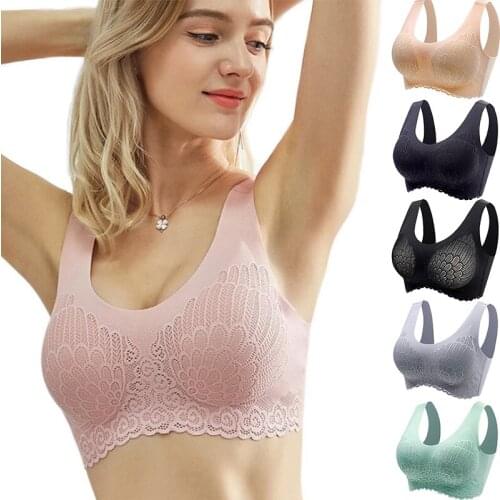High Quality Plus Size Bras For Women Seamless Bra Add Removable Pads Wide Strap Bralette Push Up Lingerie Bra Tops Wireless BH