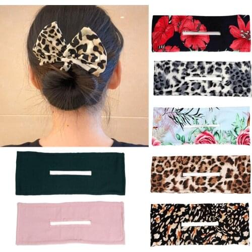 2021 Fashion Women Girls Bow Deft Bun Hair Bands Braiding Tool Summer Headband Print Hairpin Twist Braider Hair Accessories