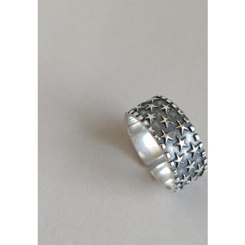 Japanese and Korean version of retro star ring female personality street punk style ins star joint ring fashion