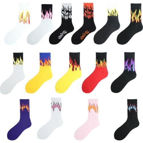 1 pairs Japanese Cotton Cartoon Pattern Hip Hop Style Breathable Mid Tube Socks Skateboard Socks 1Pair Soft Long Sock for Men