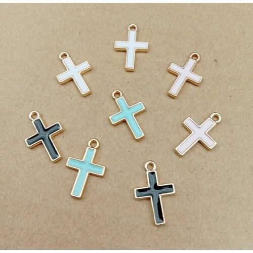 10pcs 10x16mm cross charm enamel charms for jewelry making and crafting charm fashion pendant