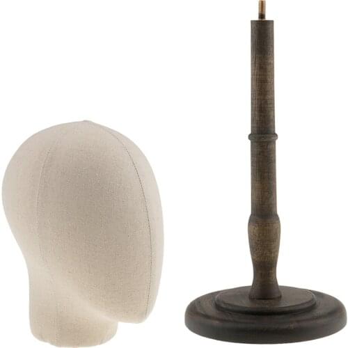 21' Canvas Block Mannequin Head Wig Hat Making Glasses Display Holder Stand for Wedding Event Party Decoration Supplies Gift