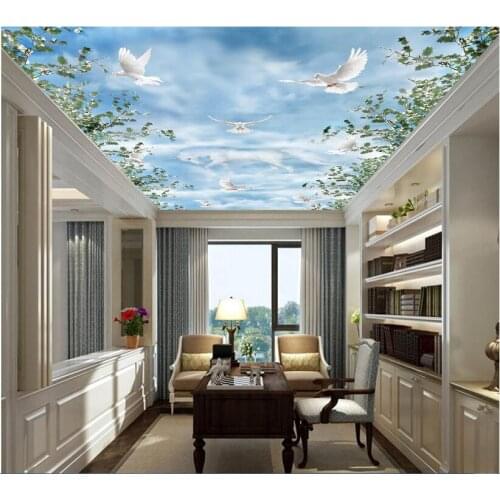 3d room ceiling murals wallpaper custom photo non-woven The unicorn dove in the sky decoration painting 3d wall murals wallpaper