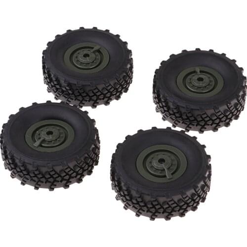 4pcs Black Rubber Tire Tyres With Wheel Rims For WPL B36 B14 B24 B16 C14 C24