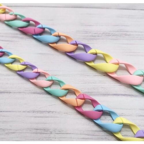 40pcs/lot Rubber Colors Acrylic buckle beads 35*25 mm 24*17 mm Colorful DIY Handbag Strap Loops Accessories Acrylic Chains N218