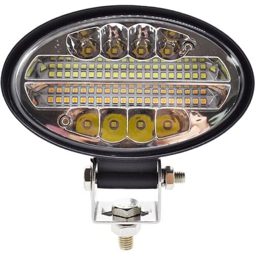 ECAHAYAKU 5inch Oval LED Work Light White Yellow color Flashing function for farm cars Motorbike Boat Forklift Excavator 12V 24V