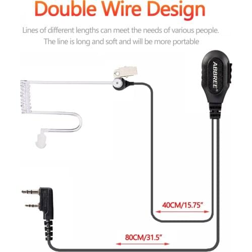 ABBREE Covert Acoustic Tube Earphone Headset Earpiece for ABBREE Baofeng UV-5R UV-82 BF-888S UV-S9 plus Radio Walkie Talkie