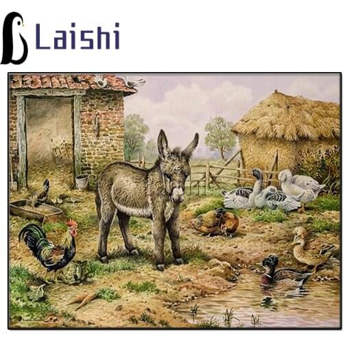 5d Diamond Painting Full Round Square Drill Manor Donkey Mosaic Diamond Painting Animal Cross Stitch Embroidery Home Decor Gift