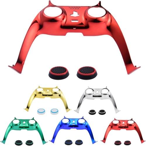 Controller Handle Front Middle Housing Shell for Sony PS5 Gamepad Decorative Strip Skin Case Cover Face-plate Replacement