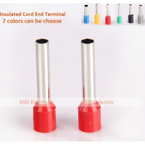 Black/Red pre-insulated copper crimp Terminals For 1.5SQMM #16AWG Wire Pre-insulated pipe-shaped ends 10mm of Pin Length E1510