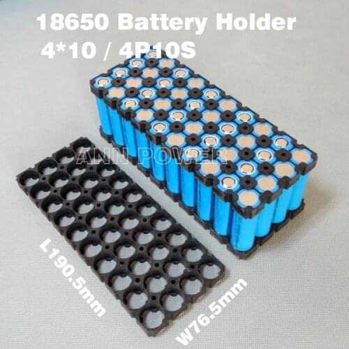 4*10 18650 battery holder 4P10S or 10P4S 18650 li-ion battery holder Used for 36V 10Ah 12Ah lithium ion battery pack
