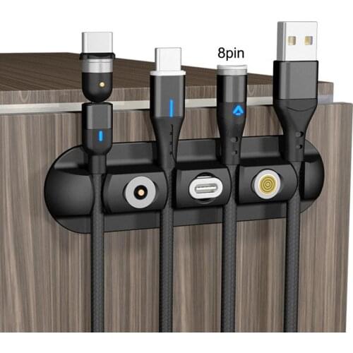 Cable Holder Flexible Universal 4 Holes USB Data Cord Organizer Forwards and Reverse Plugging and Unplugging Light and Thin