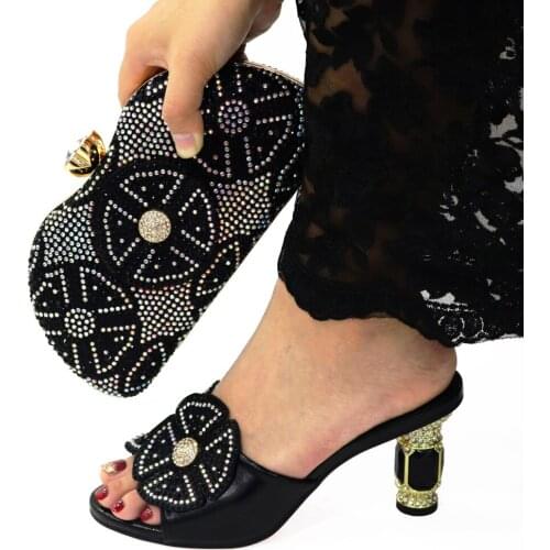 Doershow nice looking Italian Shoes and Bag Set African Wedding Shoe and Bag set Italy Shoe and Handbag Summer Set Women! HDG1-2