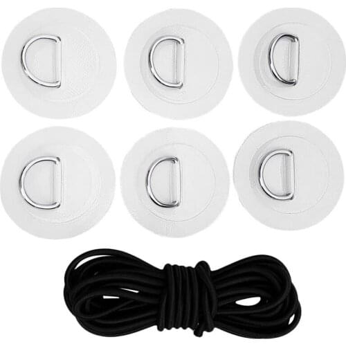Surfboard Dinghy Boat PVC Patch with D Ring Deck Rigging Kit Surfboard Round Ring Pad Elastic Bungee Rope