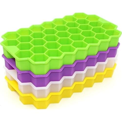 Eco-Friendly Stackable Durable and Dishwasher Safe 37 Grid Mini Ice Cubes Small Square Mold BPA Free Silicone Cube Tray