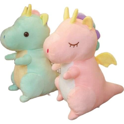 Fantastic Plush Dinosaur Toy Stuffed Angel Wings unicorn horn Dinos Doll toys for Children Ice Cream Color Sleeping Dinosaur Toy