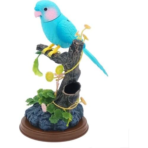 Talking Parrot Toy Electronic Parakeet Repeating Chirping Bird with Office Home Decor Pronunciation for Kids Toys Gifts
