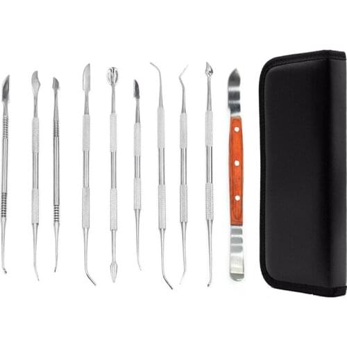 Wax Carvers Tools, 10 Pcs Double-Ended Stainless Steel Wax Clay Sculpting Carving DIY Tools Kit, Spatula Chisel Carver Set