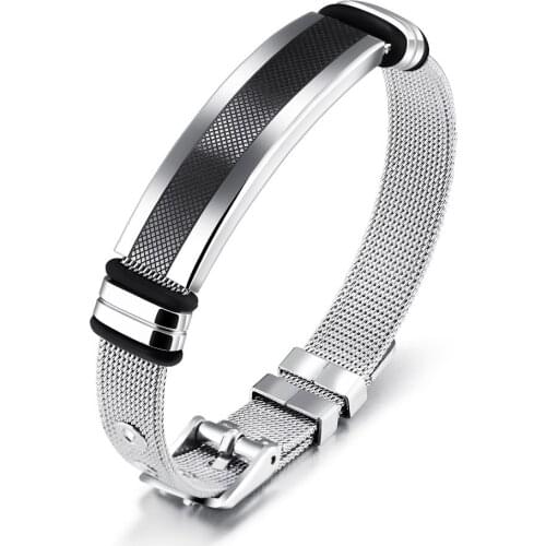 JHSL Male Men Statement Warp Bracelets & Bangles Size Adjustable Stainless Steel Great Boyfriend Father Gift