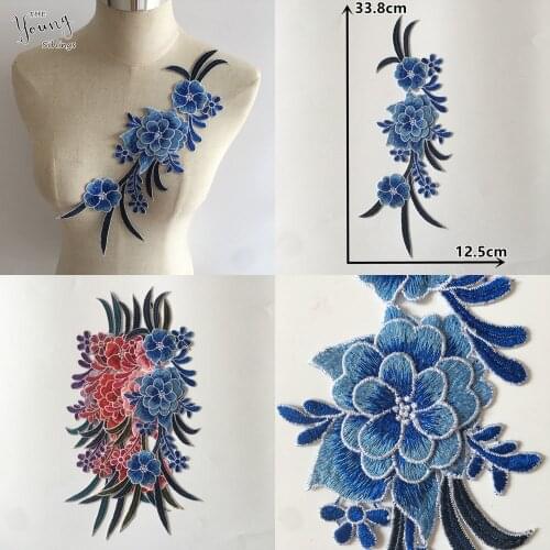 New arrive Embroidery Flower Fabric Lace Collar Cheongsam Decorative Lace Neckline DIY Sewing Applique Clothing Accessories