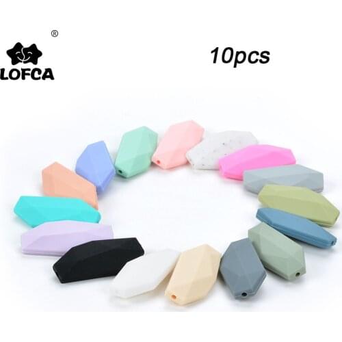 LOFCA 10pcs Salix Leaf Silicone Beads Food Grade BPA Free Baby Chewable Silicone Teether DIY Necklace Pendant Toys For Baby
